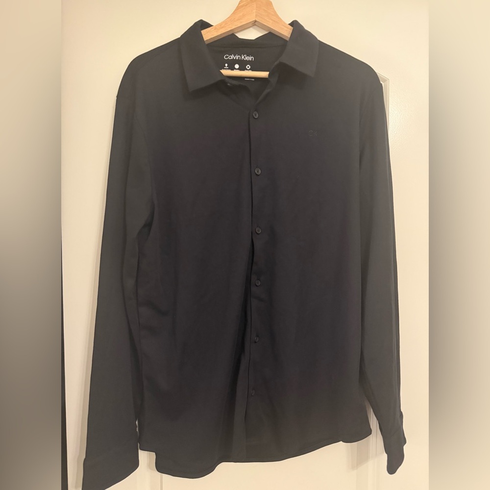 Calvin Klein Black Cotton Button Up Shirt